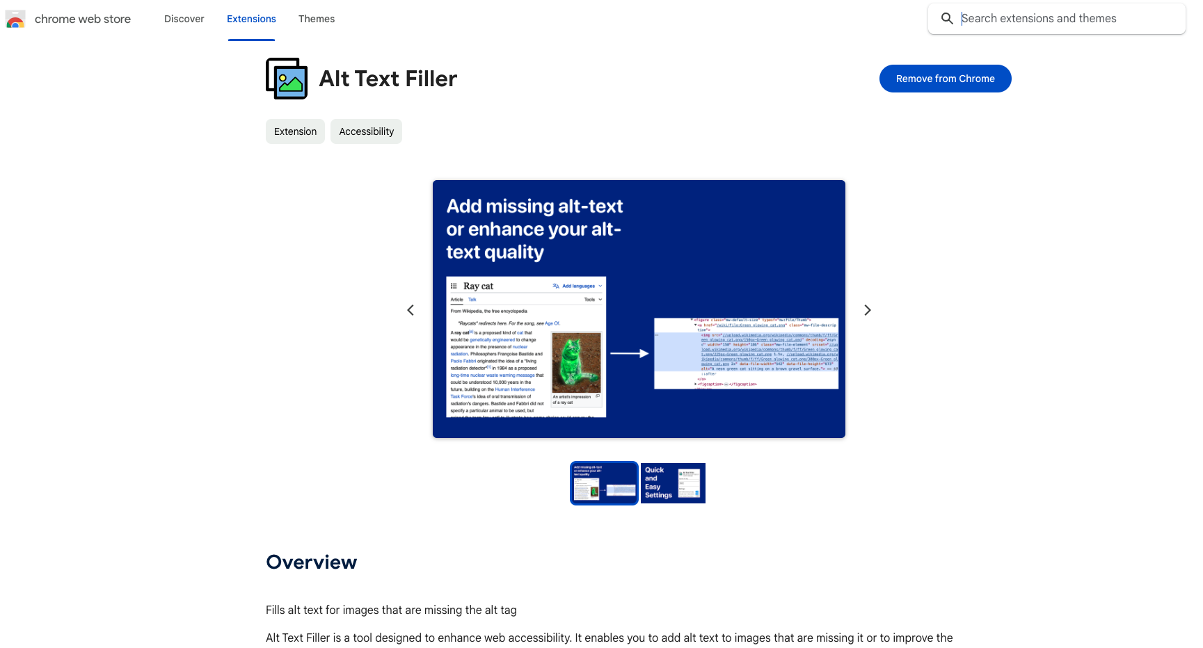 Alt-text Filler Chrome Extension