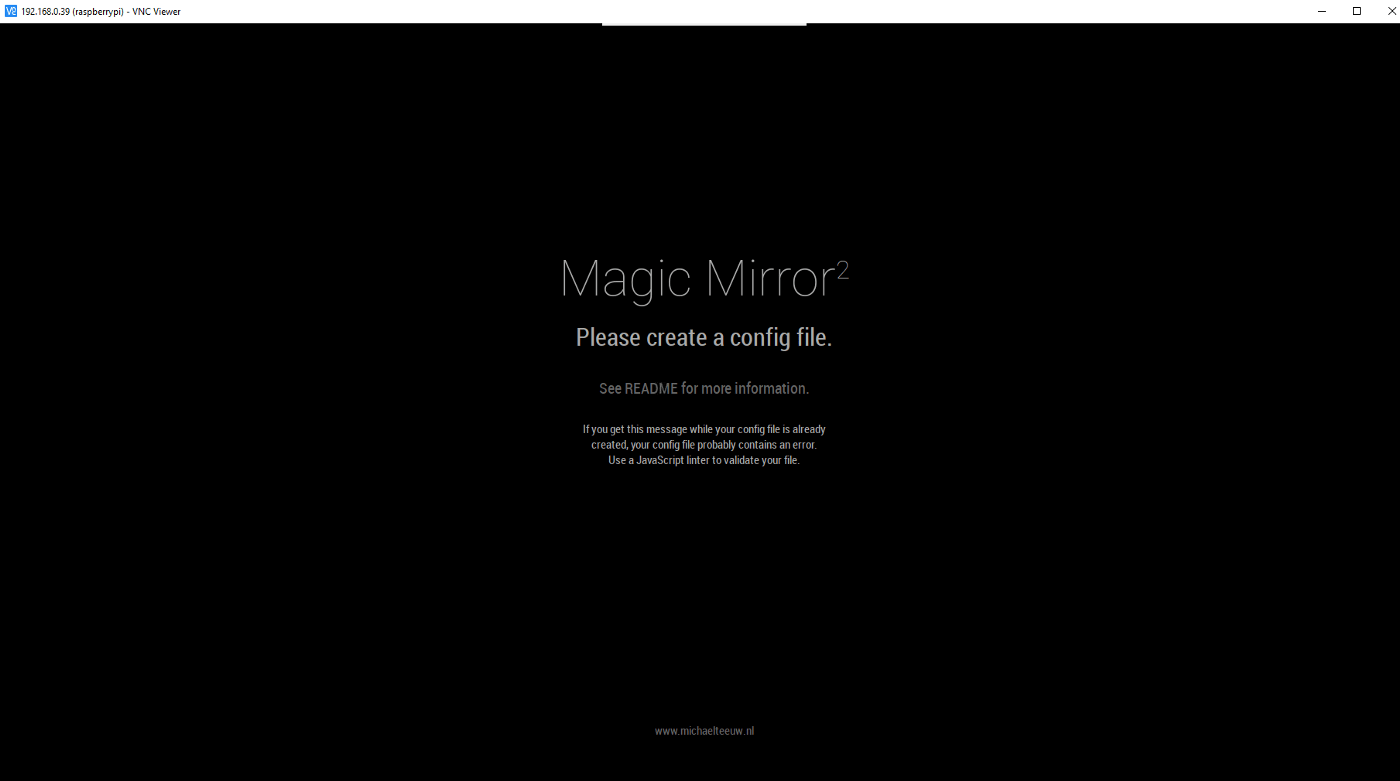 Magic Mirror Start Screen